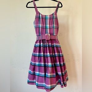 Pink plaid Annette dress by trashy diva. Has original belt. Size 6